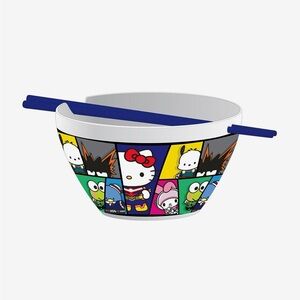 NEW My Hero Academia x Hello Kitty and Friends Chopstick Bowl Blue White Sanrio